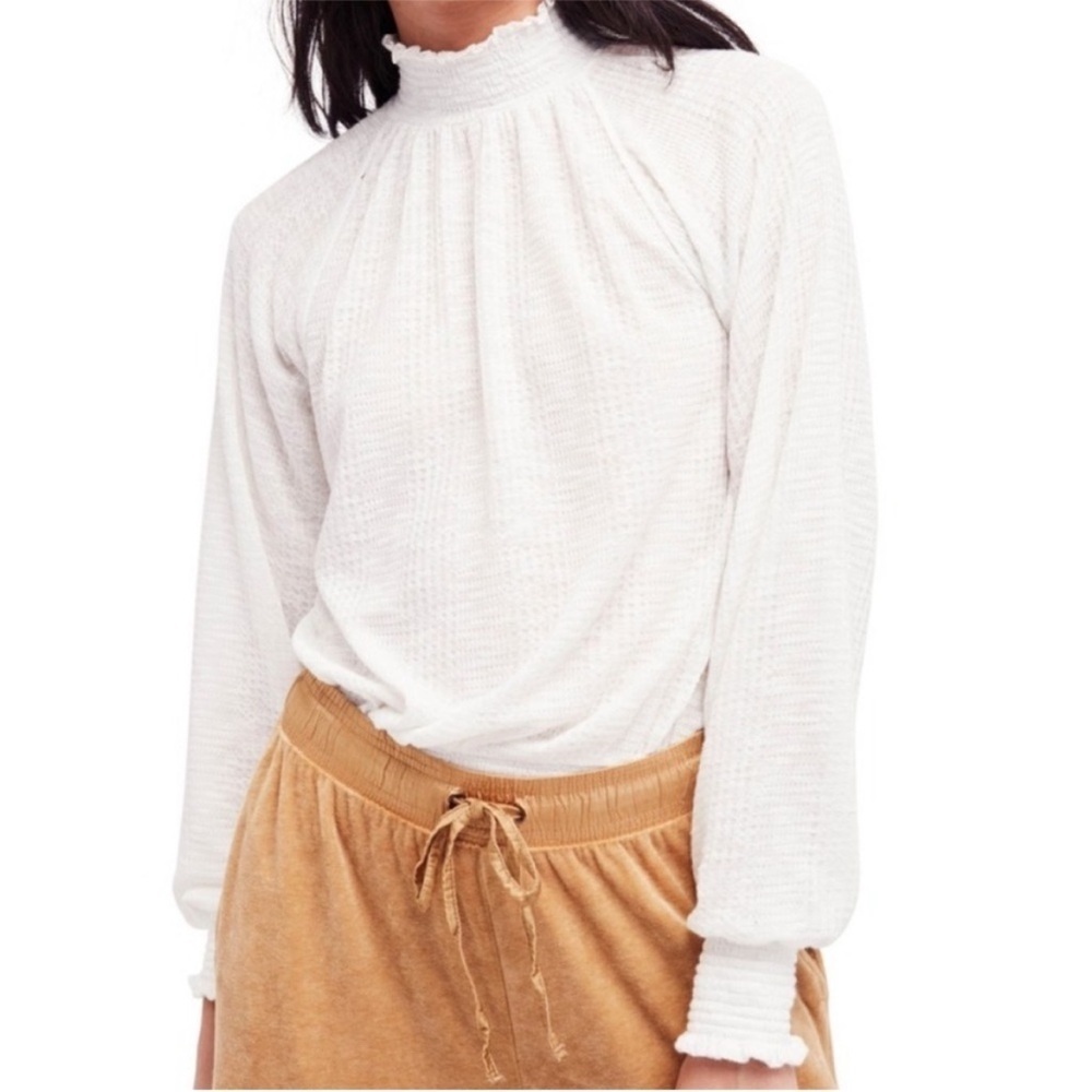 Free People Boulevard Textured Ruffle Top
